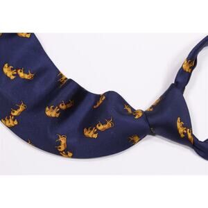 NYSE New Yorkk Stock Exchange Warden-Brooks Bull Bear Navy Blue Silk Tie Necktie